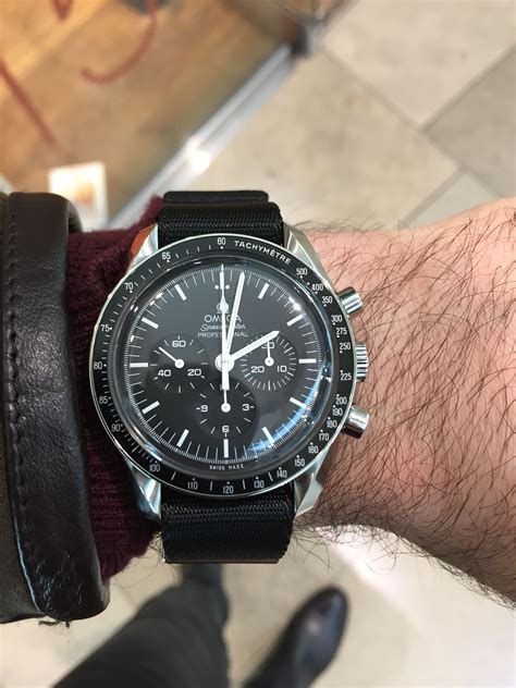 rubber strap omega speedmaster|Omega Speedmaster reduced nato strap.